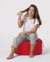 Atelier Del Sofa Round Pouf - Rojo